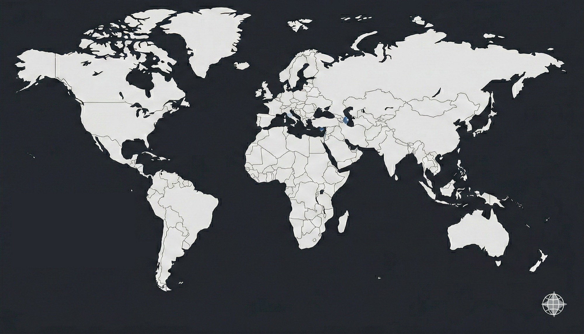 World map showing Asymptote Architecture project locations