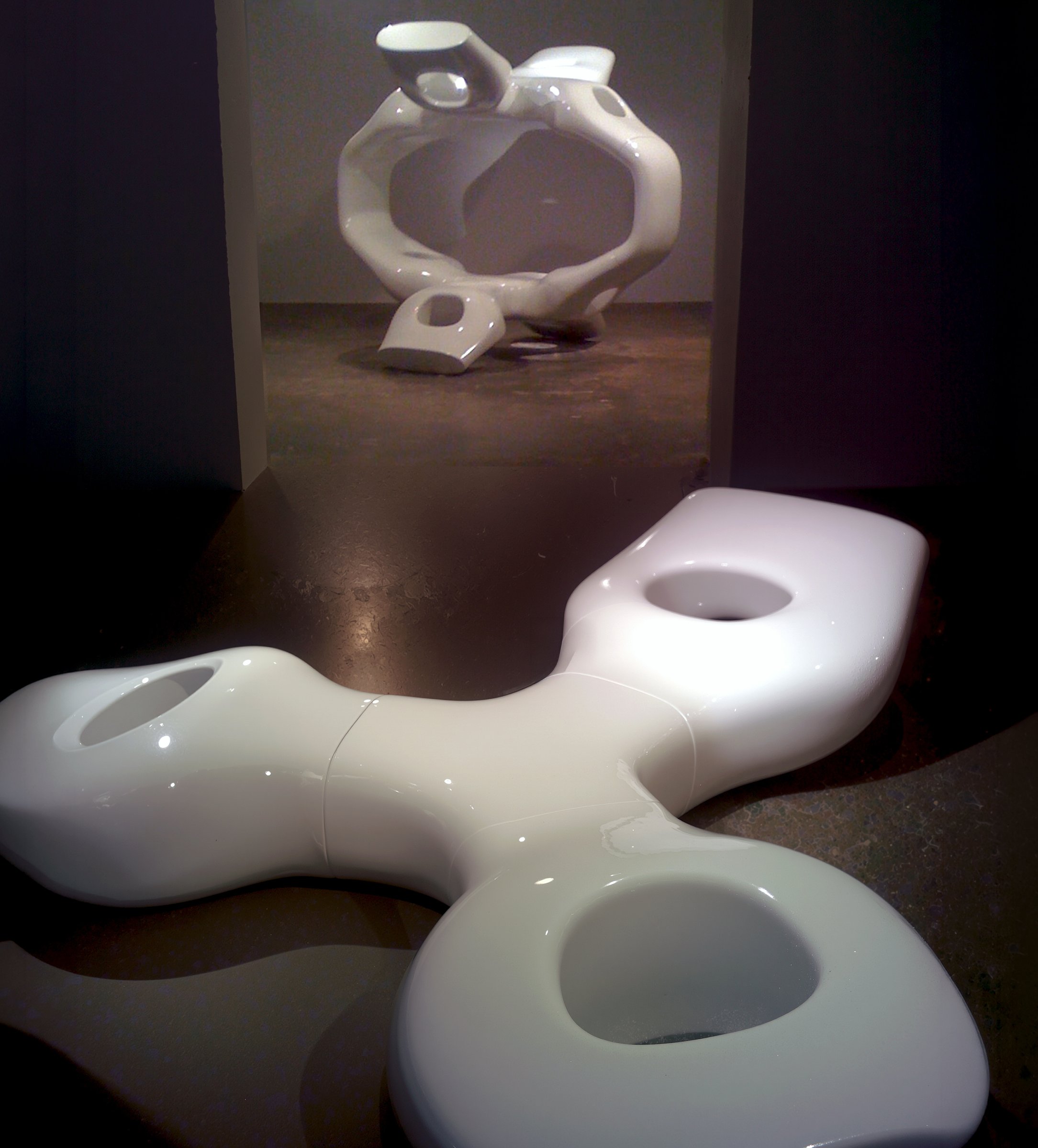 Atmospherics exhibition — sculptural works and lighting on display