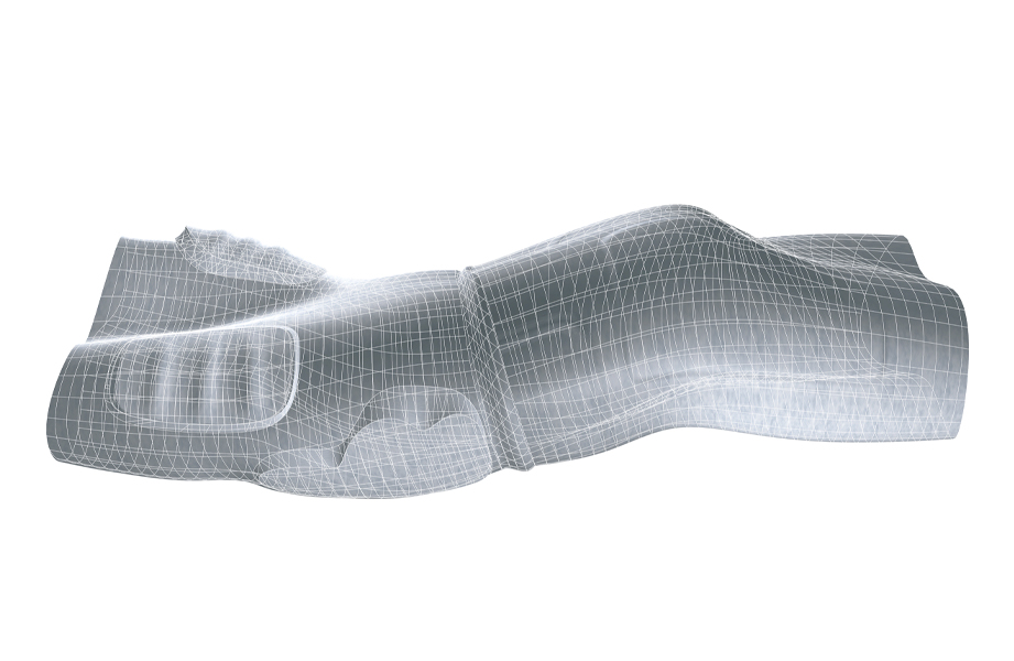 B-Scape drawing — composite digital study of the augmented body as interface between physical vulnerability and technological mediation