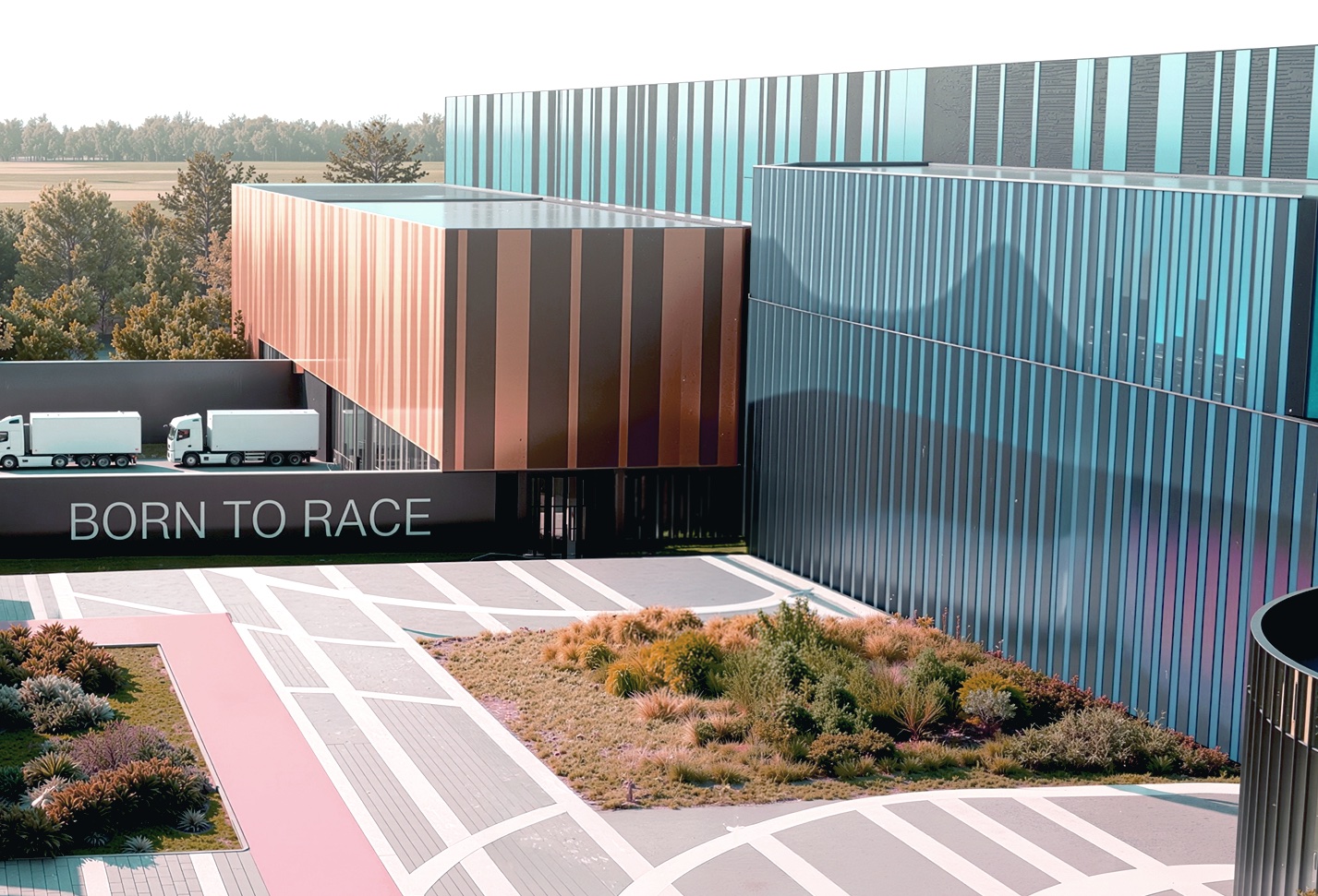 Loading and logistics area of the Pinarello Factory