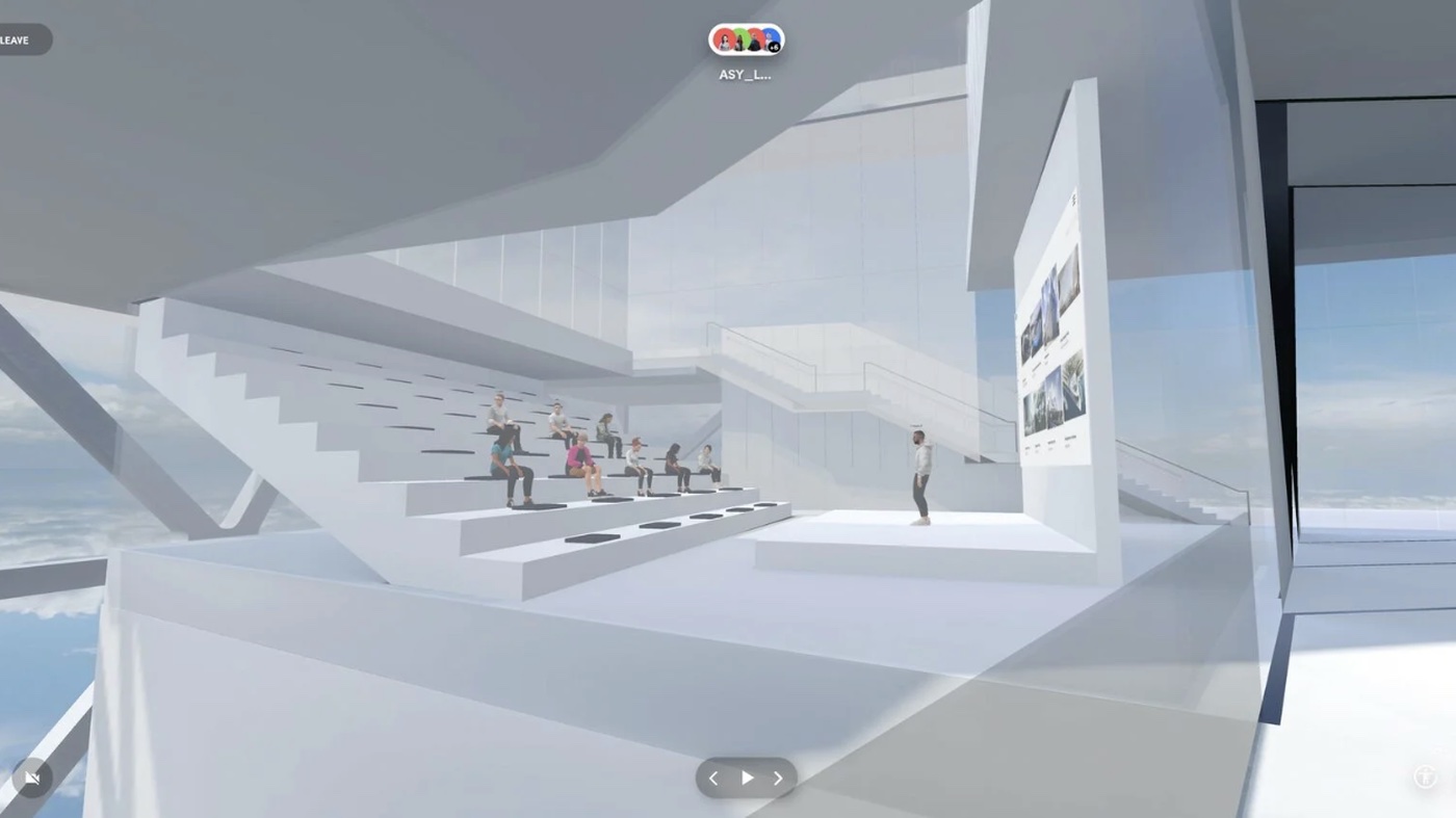 Terraced lecture and presentation space