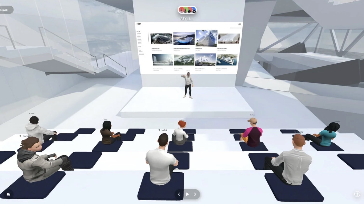 Virtual lecture hall with avatar audience