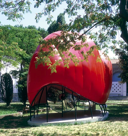FluxSpace 2.0 — interior view with rotating mirrors and webcam installation, from the Bohen Foundation archive