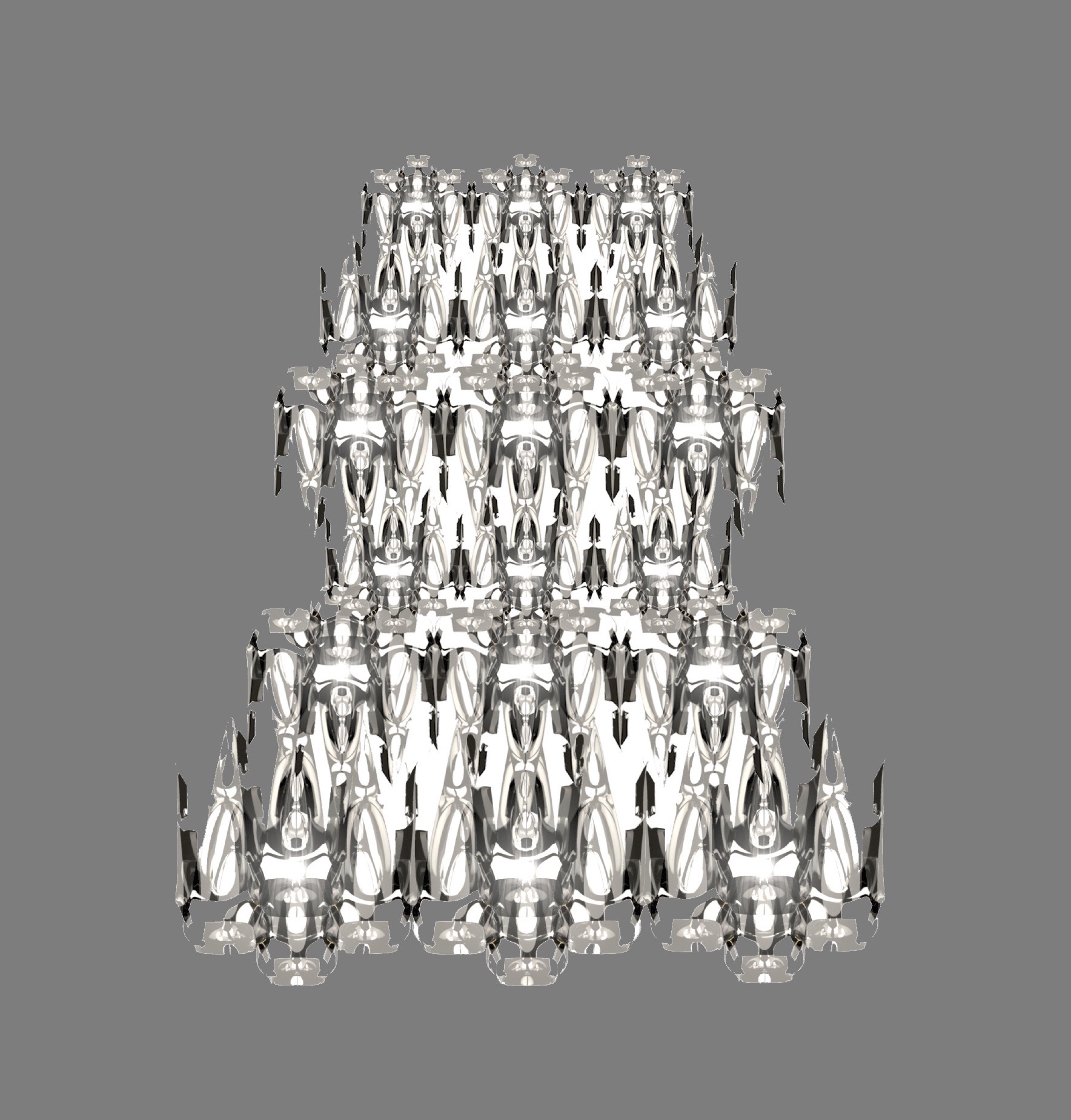 LQ Print — abstract drawing exploring the luminous crystalline geometry of the LQ Chandelier design