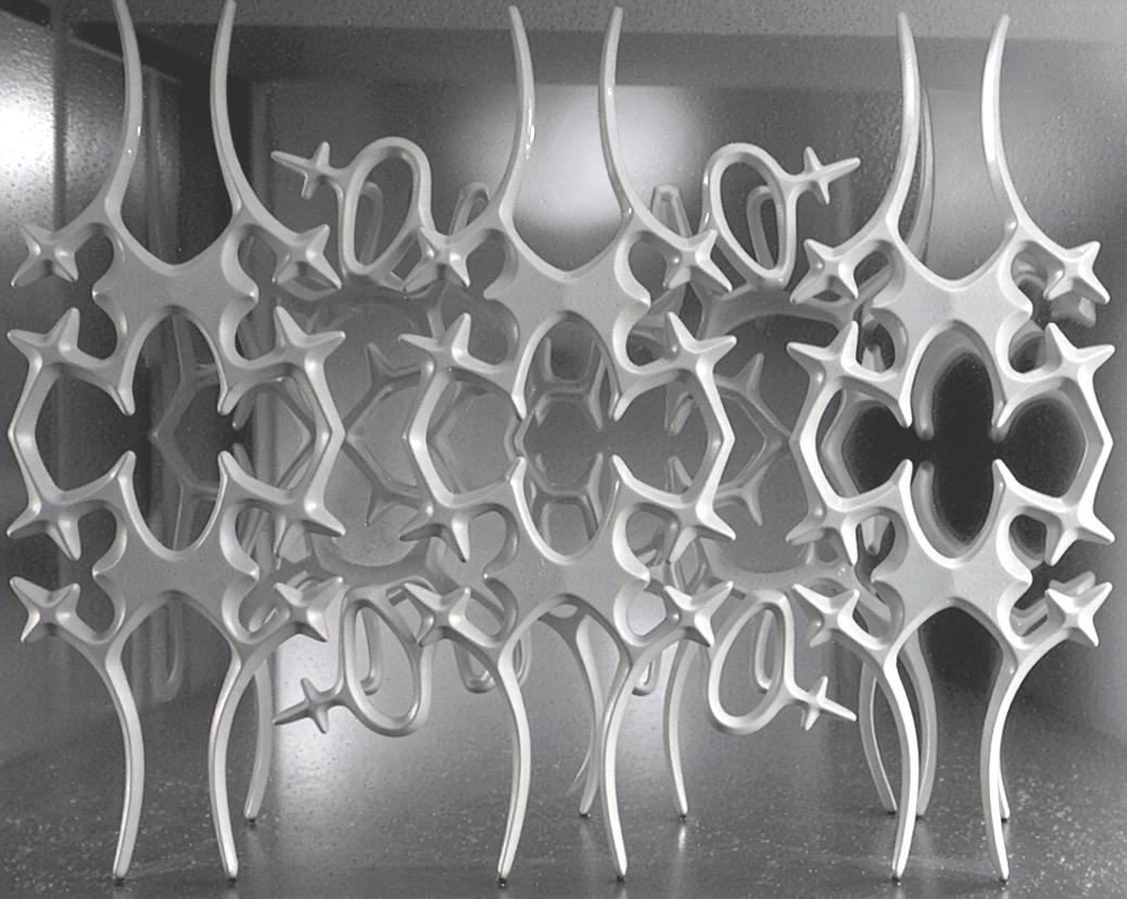 Mantella Screening Sculpture installed at Phillips de Pury gallery as part of Asymptote's Atmospherics exhibition, New York, 2008