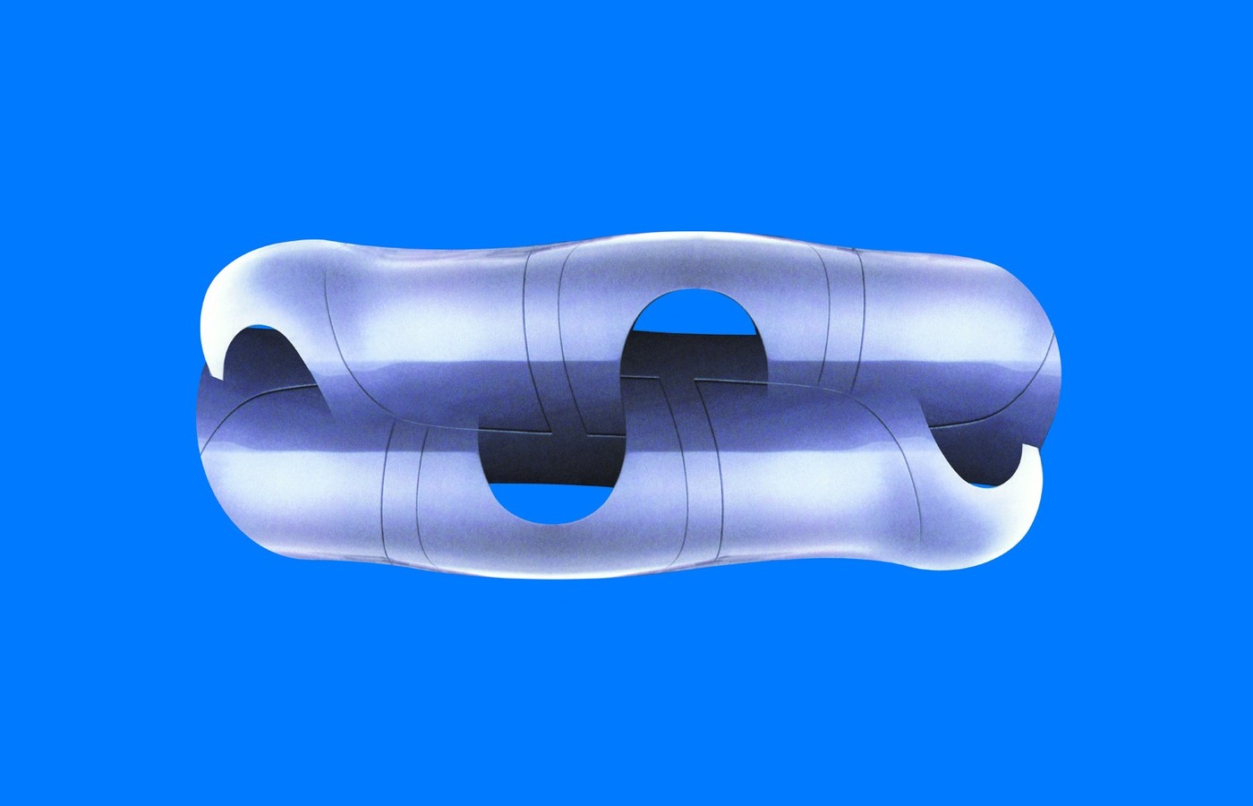 M-Scapes drawing — digitally rendered sculptural surface study on blue field