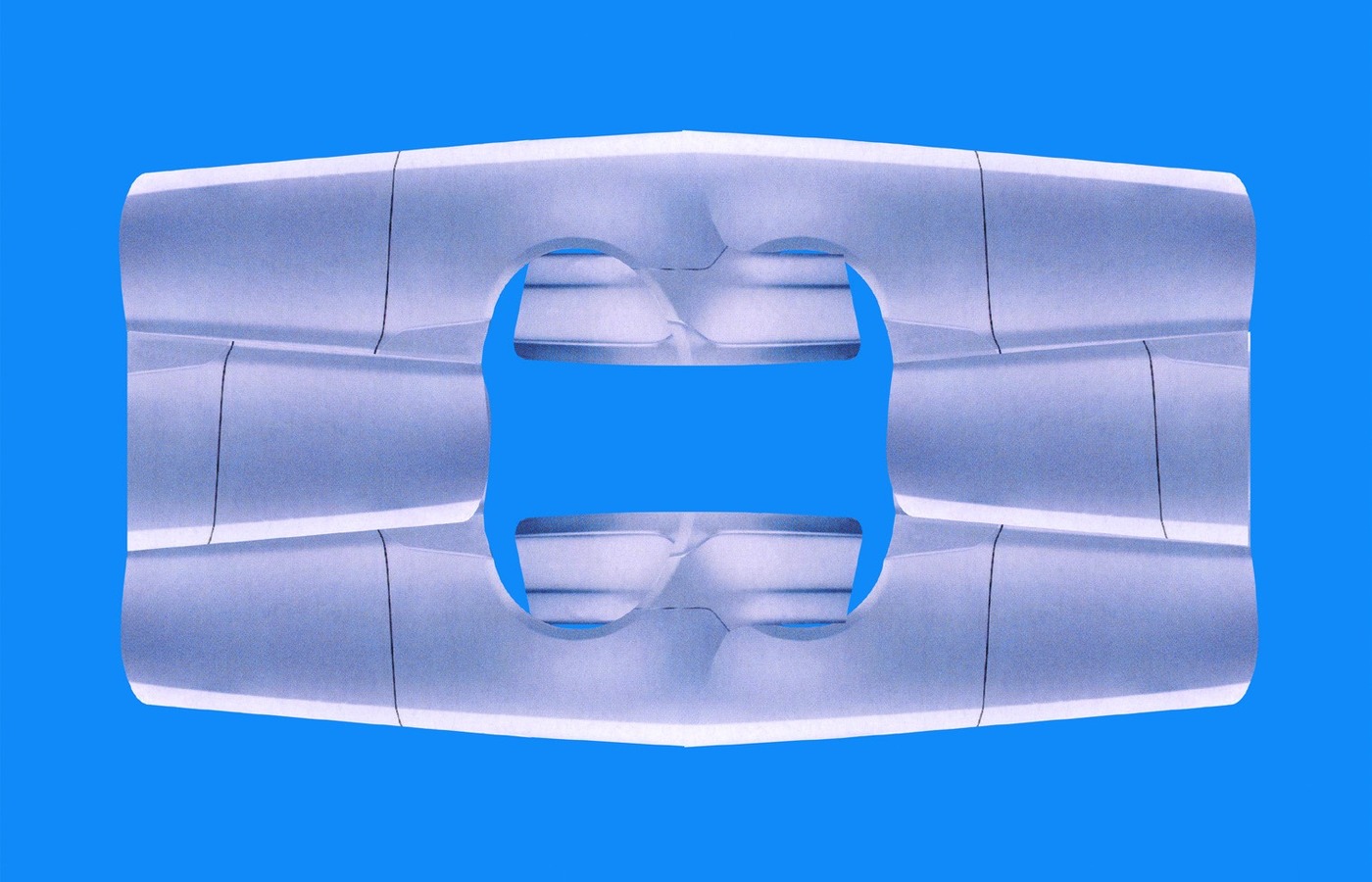 M-Scapes 003 — silver surface study with compressed central void