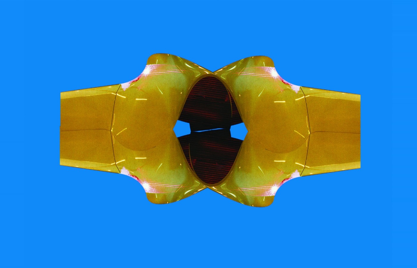 M-Scapes 011 — gold biomorphic form with central dark aperture