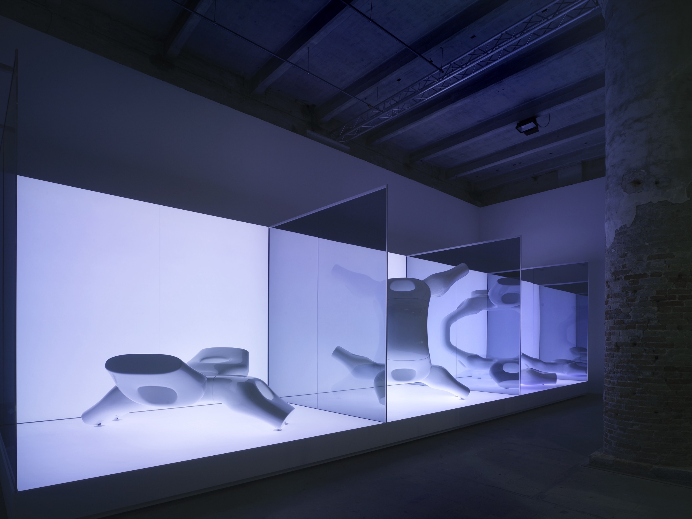 M-Scapes drawing — large-format print depicting flowing sculptural topographies exhibited at the Venice Architecture Biennale