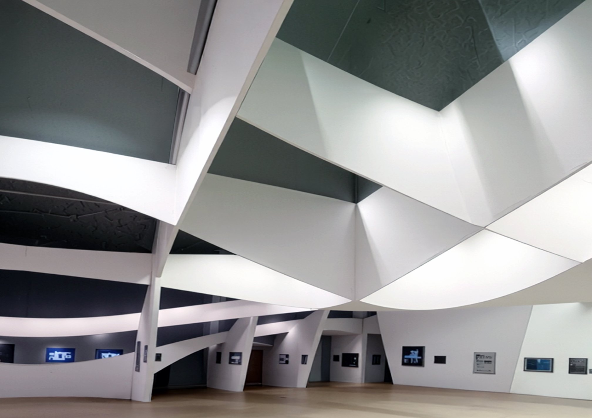 Visitors experiencing the immersive installation environment at the NAI retrospective