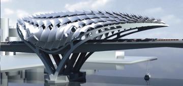 Sheikh Khalifa Bridge — side elevation rendering showing the bridge profile against the skyline