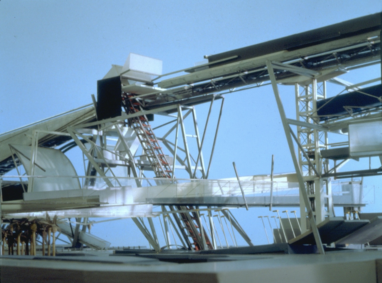 Steel Cloud model — detail of structural framework and suspended volumes