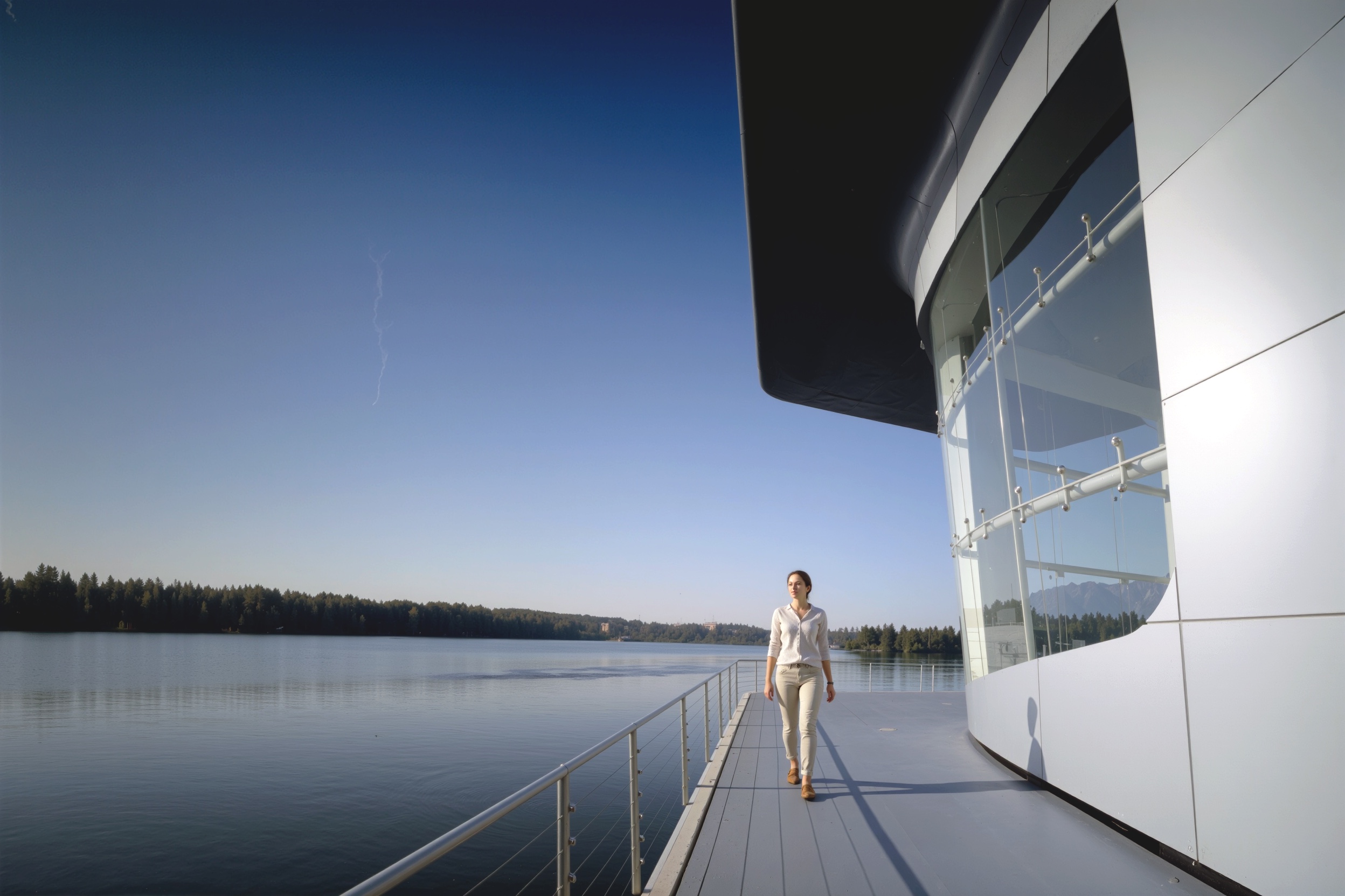Interior gallery space with warm lighting and contemporary exhibition displays