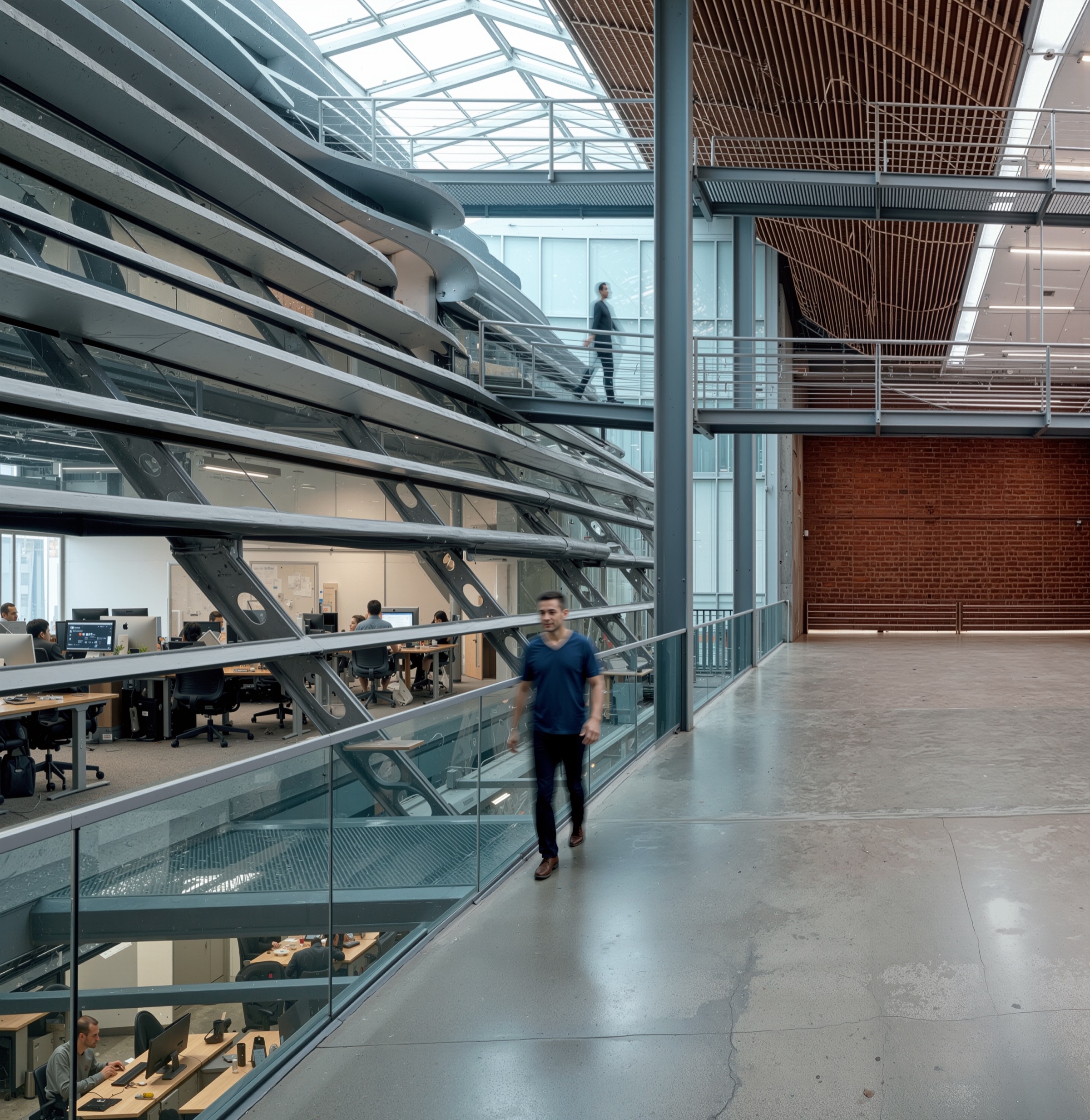 The Incubator — interior perspective of the freestanding egg-shaped structure