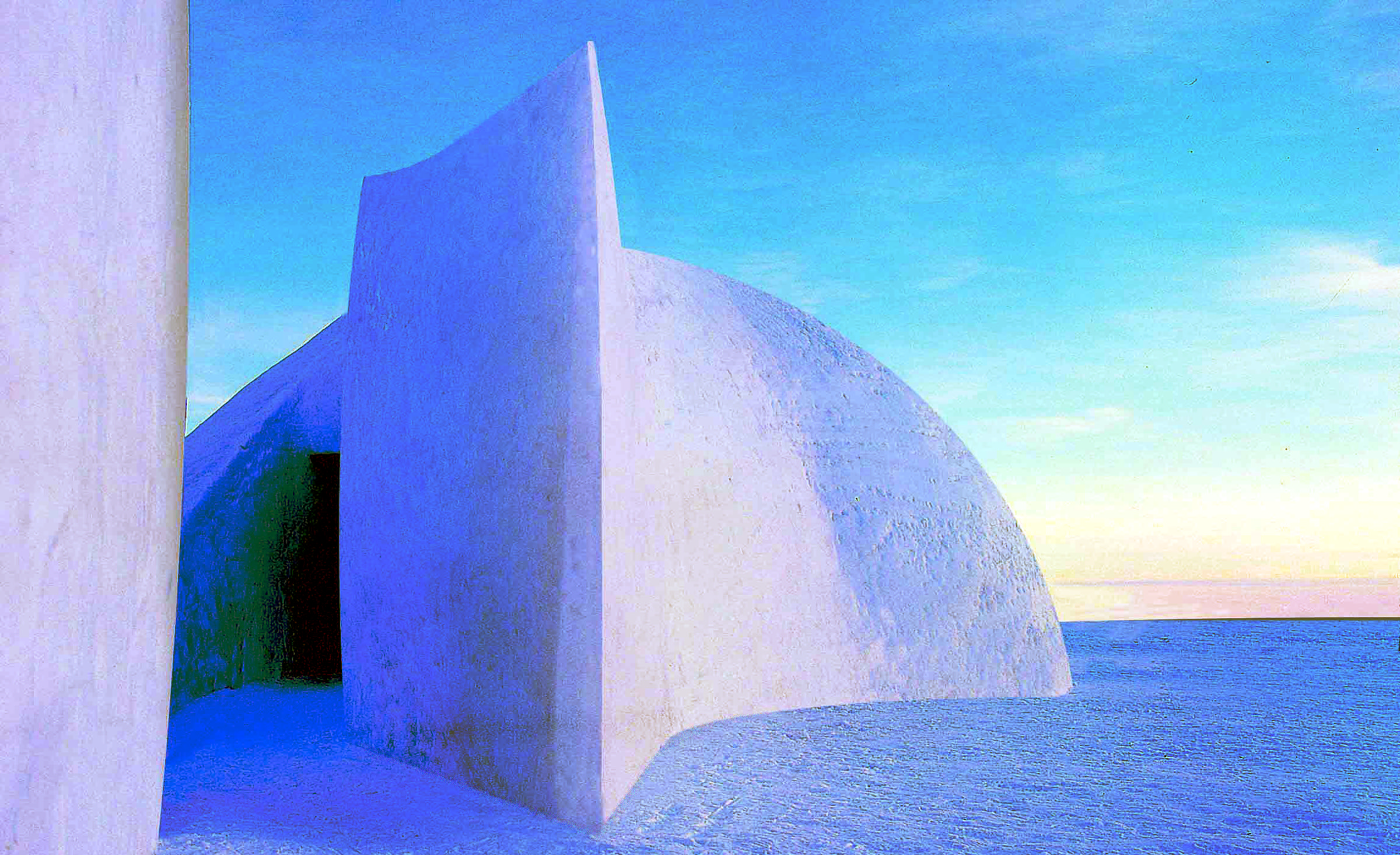 Snow structure detail — faceted surfaces and geometric carved forms of Absolute Zero
