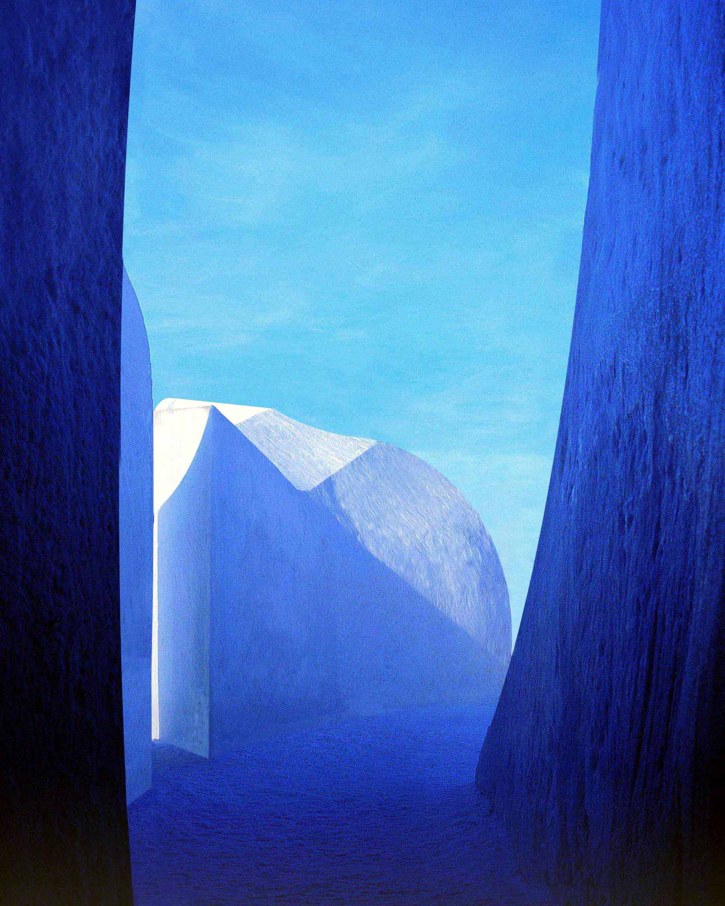 Absolute Zero snow installation — sweeping white forms against the Arctic landscape