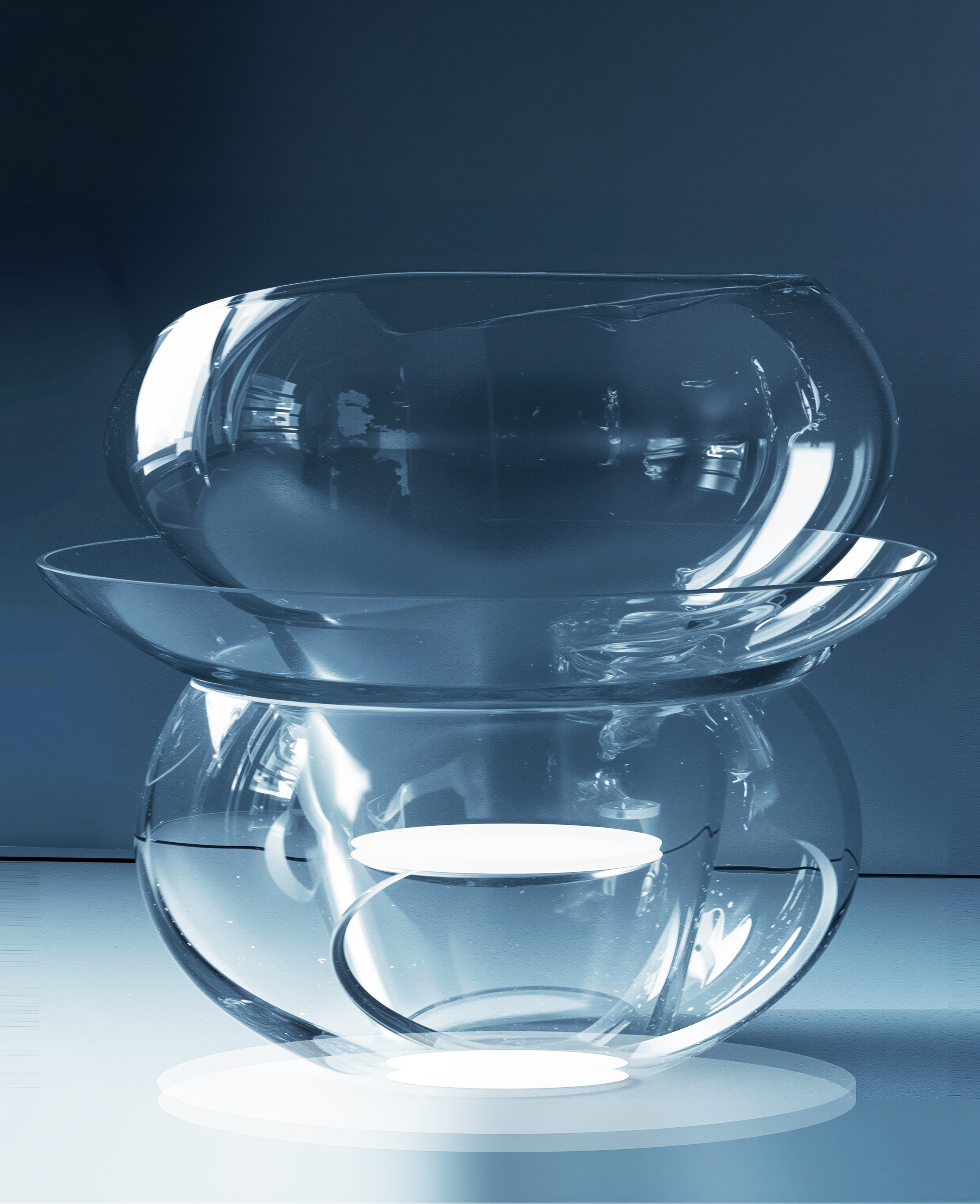 Luminosita collection — hand-blown Murano glass light sculpture by Asymptote for Venini