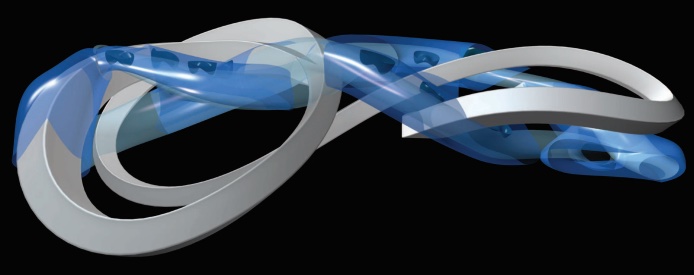 The Guggenheim Virtual Museum — a flowing, translucent digital form designed by Asymptote Architecture as the first virtual museum for the internet